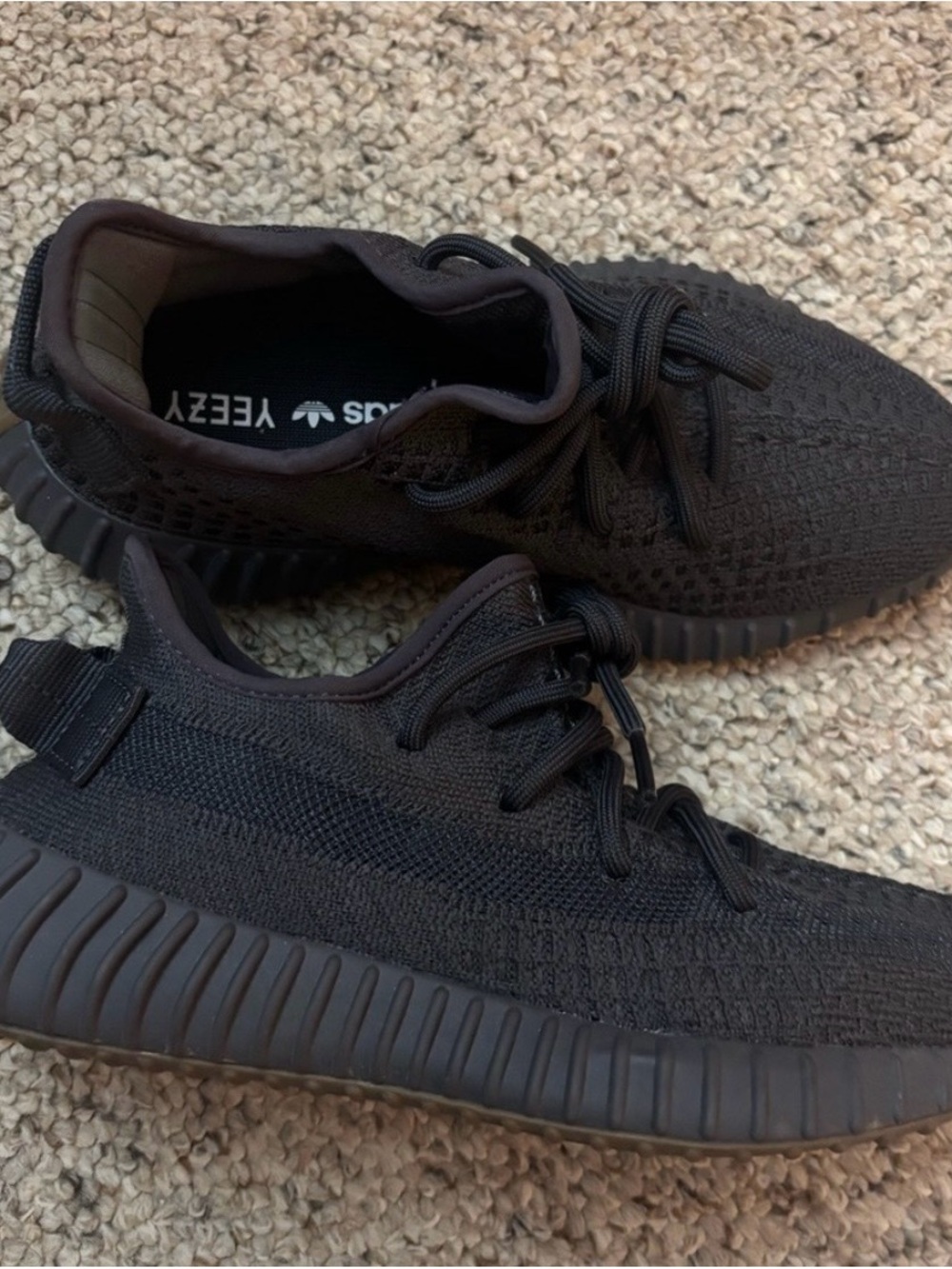 Yeezy Men's Black Knit Low-Top Sneakers